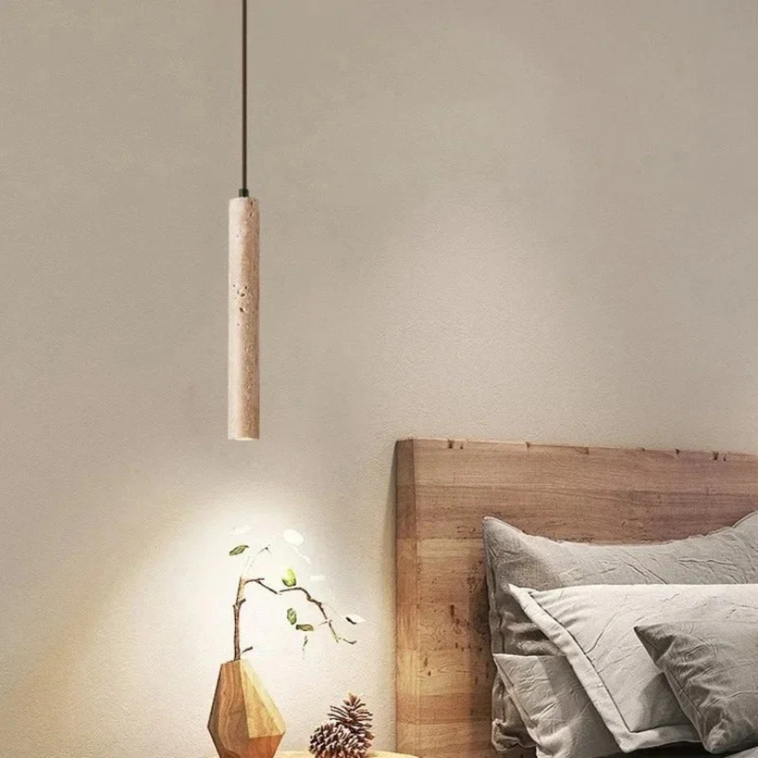 LUMINAIRE – Elegant Travertine LED Chandelier