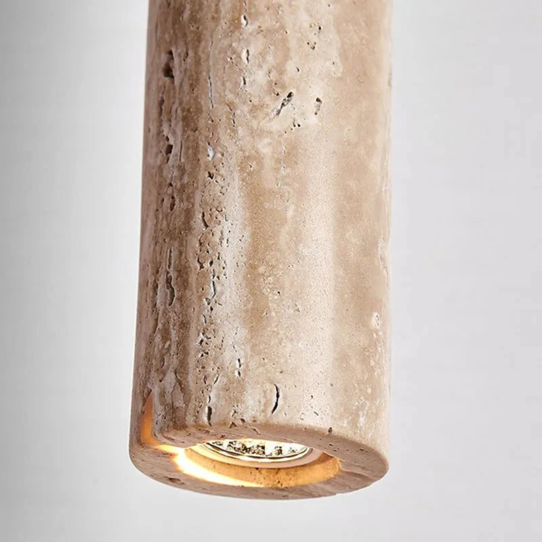 LUMINAIRE – Elegant Travertine LED Chandelier
