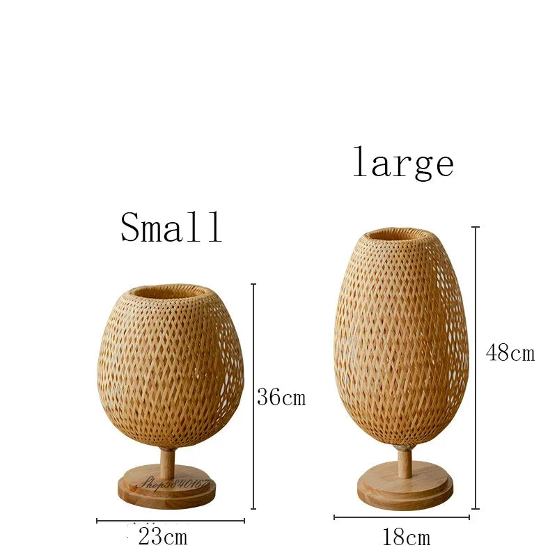 BAMBOO LUMINA – Vintage Table Lamp with Rustic Charm