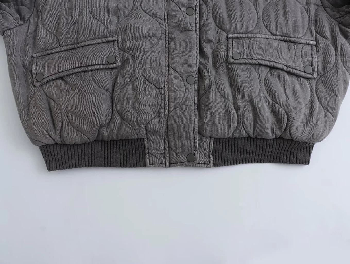 Trendy Women's Oversized Gray Bomber Jacket