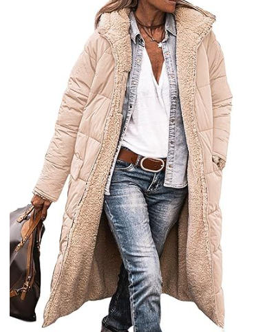 Cozy Reversible Long Winter Coat for Women