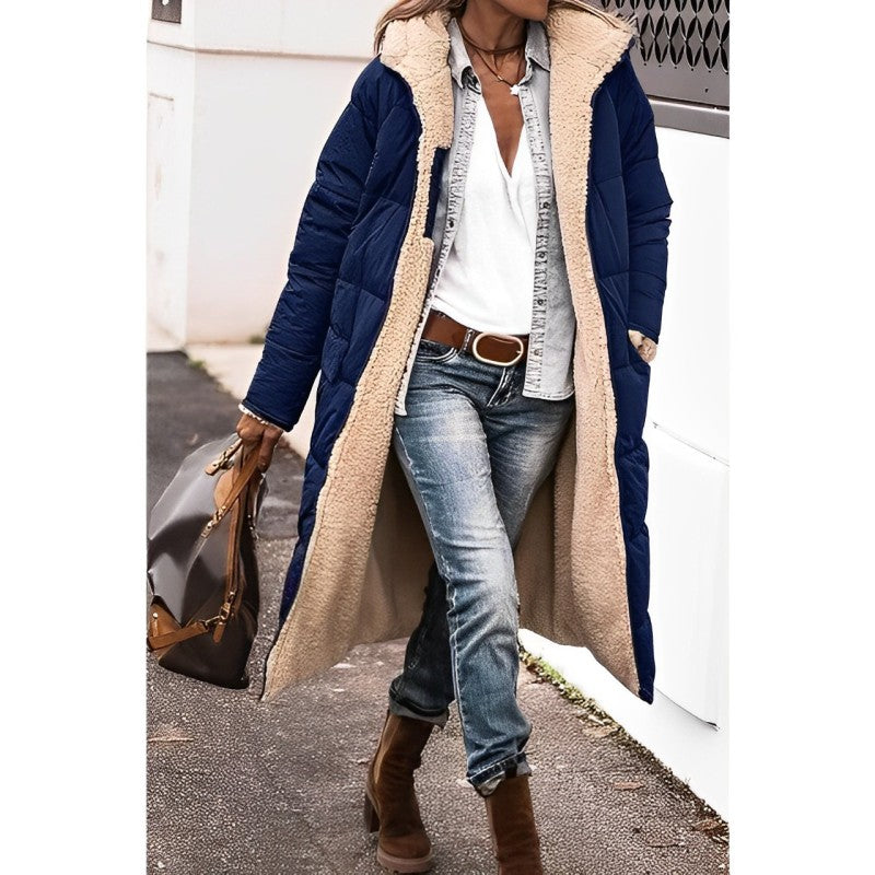 Cozy Reversible Long Winter Coat for Women