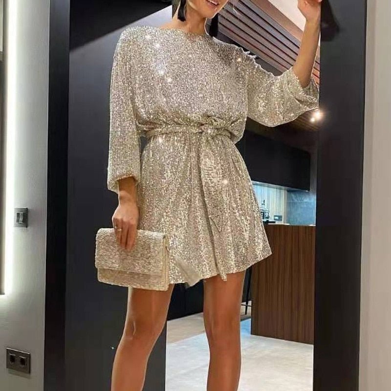Glamorous Sequin Mini Party Dress