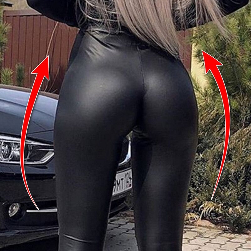 Stylish High-Waisted Leather Leggings