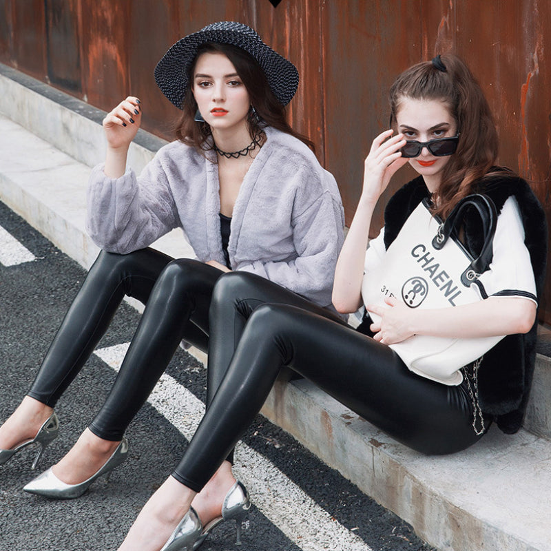 Stylish High-Waisted Leather Leggings
