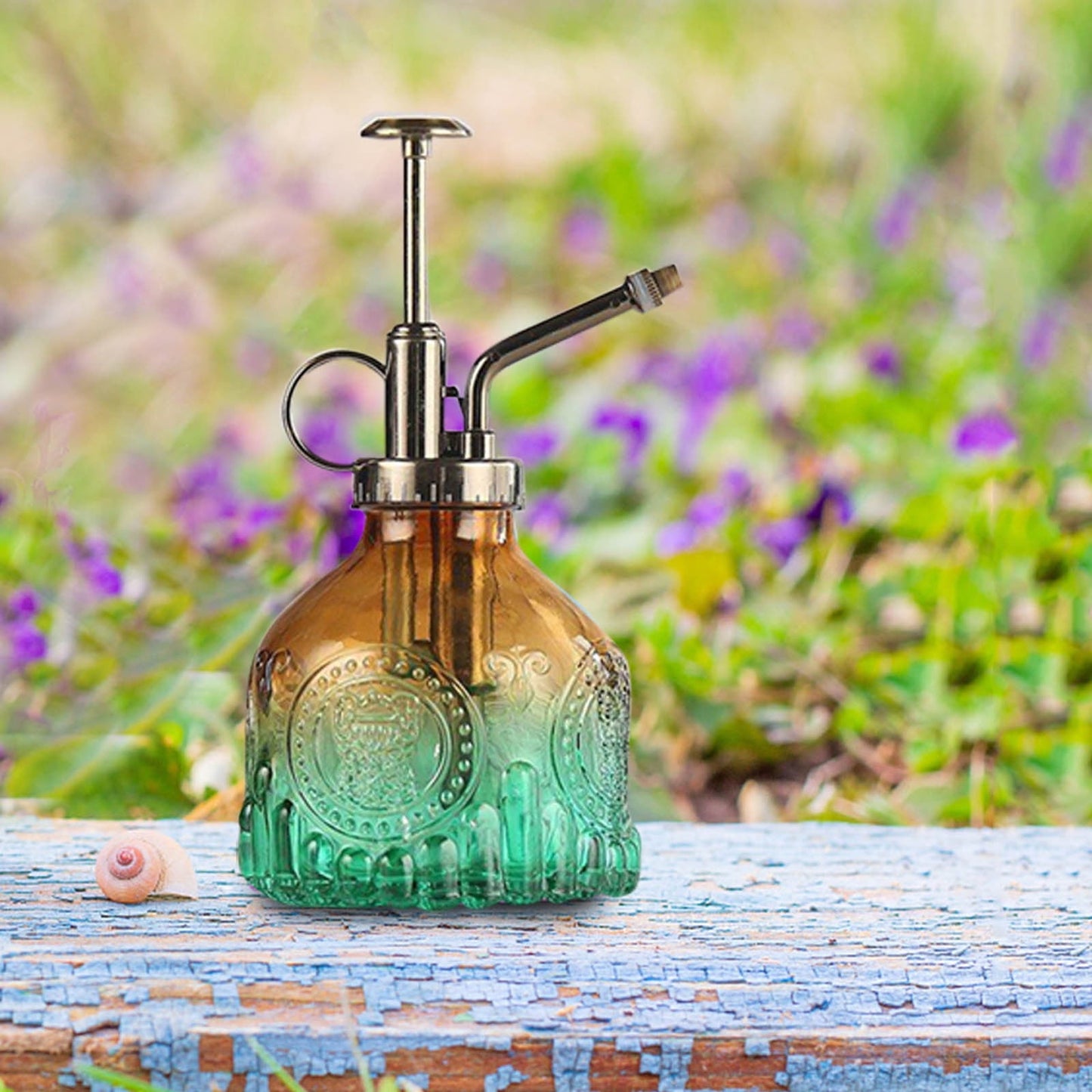 Vintage Glass Plant Sprayer with Metal Nozzle