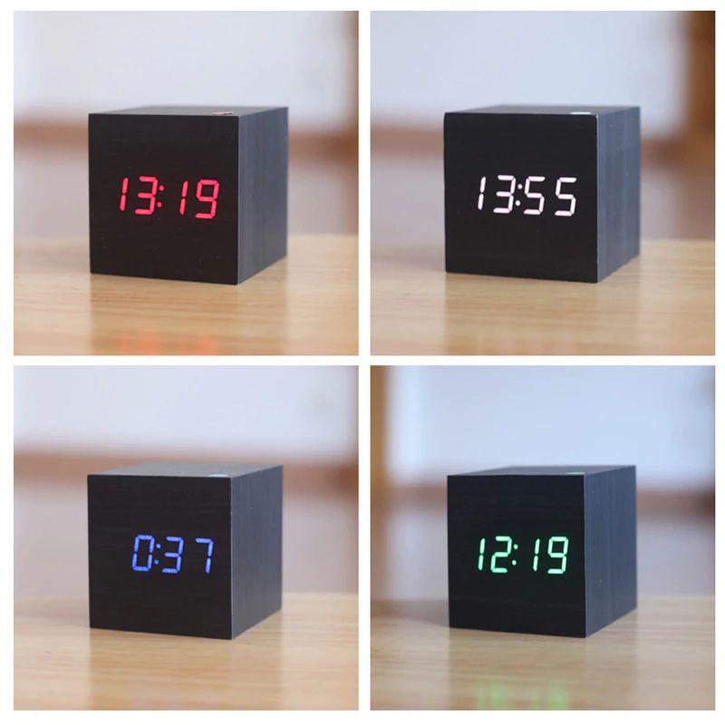 Sleek Cube Digital Desk Clock