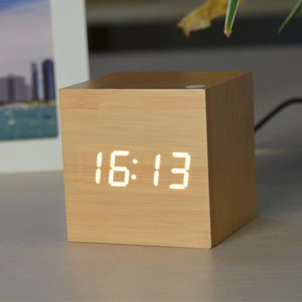 Sleek Cube Digital Desk Clock