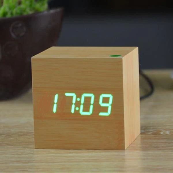 Sleek Cube Digital Desk Clock