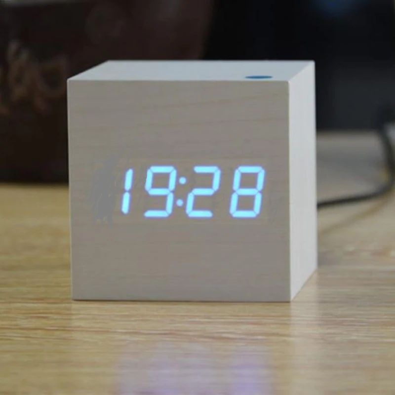 Sleek Cube Digital Desk Clock