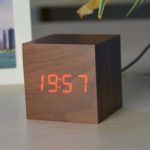 Sleek Cube Digital Desk Clock