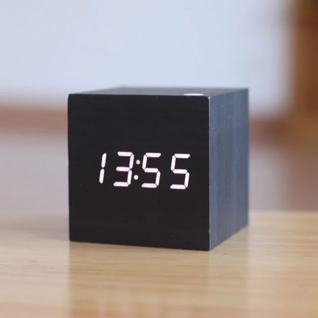 Sleek Cube Digital Desk Clock