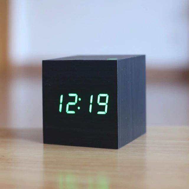 Sleek Cube Digital Desk Clock
