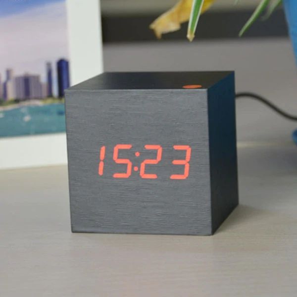 Sleek Cube Digital Desk Clock