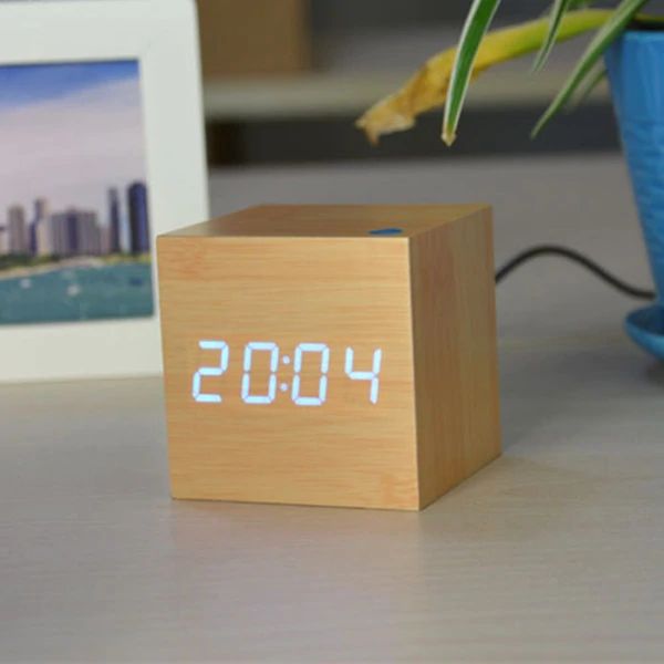 Sleek Cube Digital Desk Clock