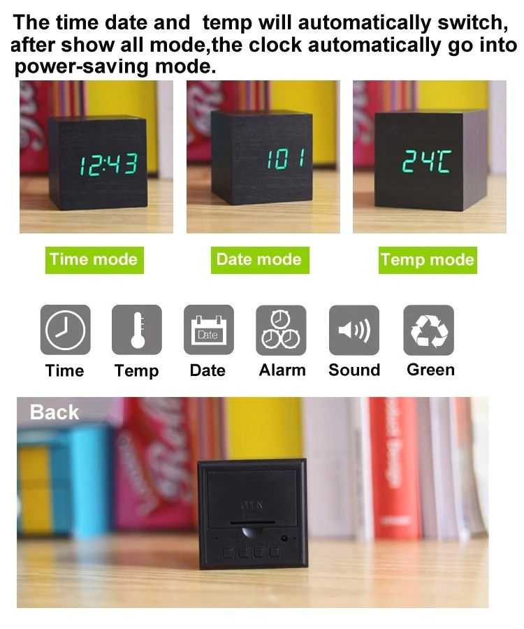 Sleek Cube Digital Desk Clock