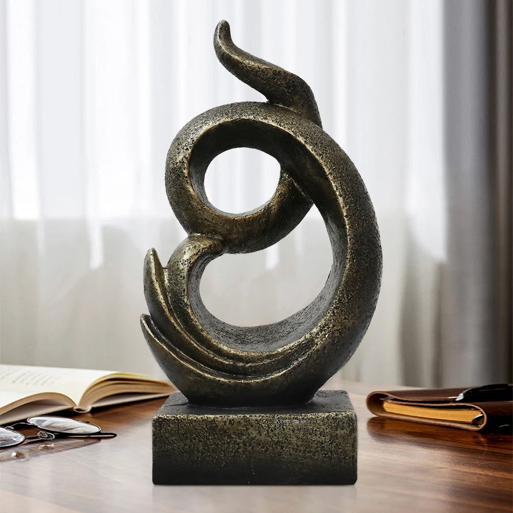 Eterna Retro Gold Abstract Sculpture