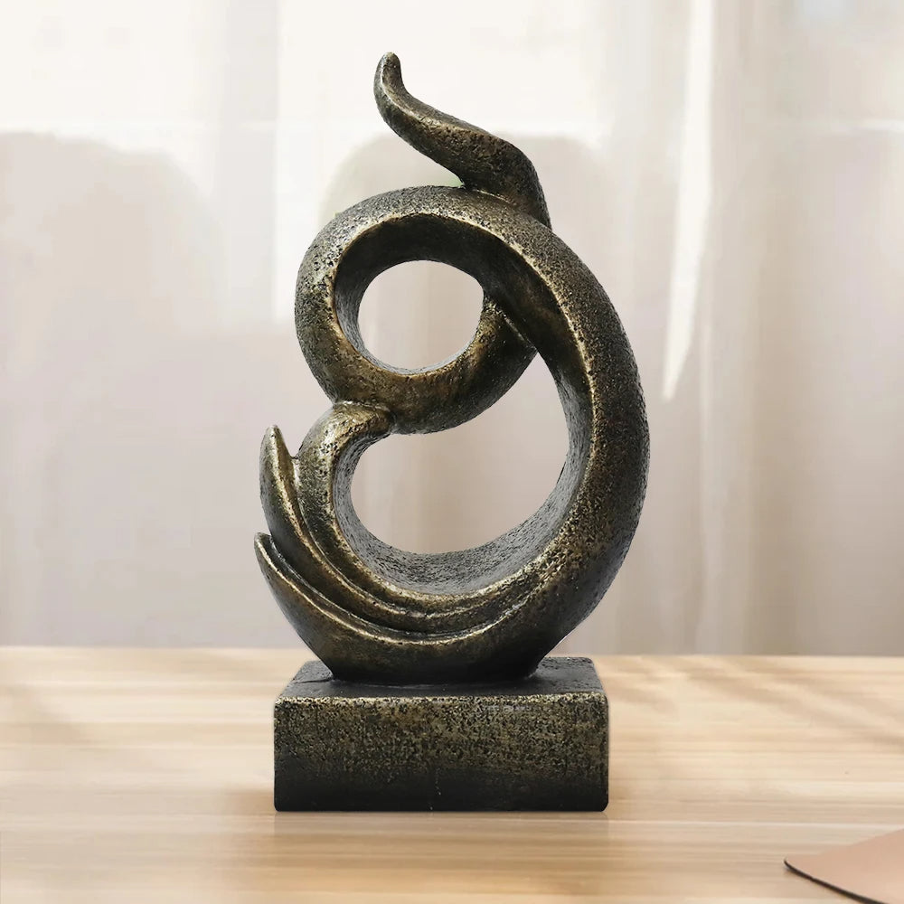 Eterna Retro Gold Abstract Sculpture
