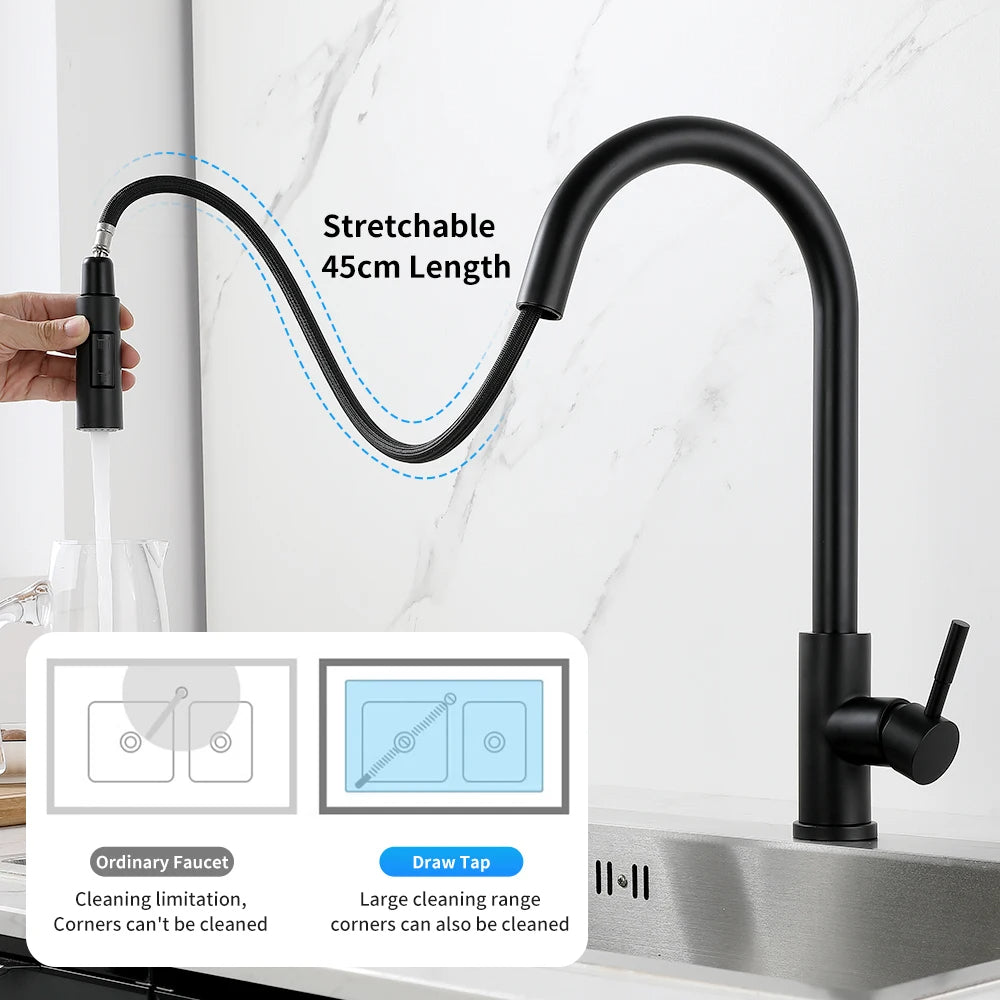 Modern Touch Sensor Kitchen Faucet with Sprayer