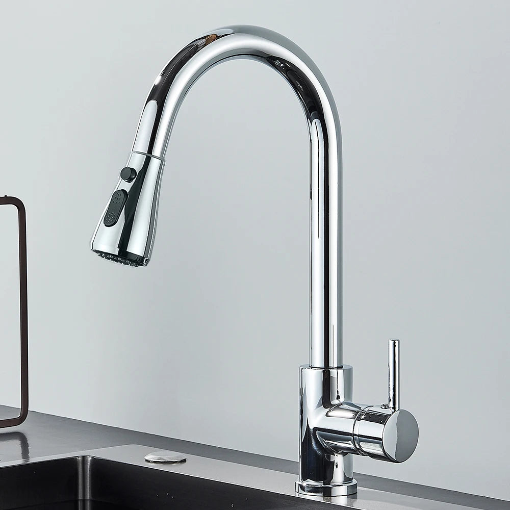 Pull-Out Kitchen Faucet with Sprayer & Dual Modes