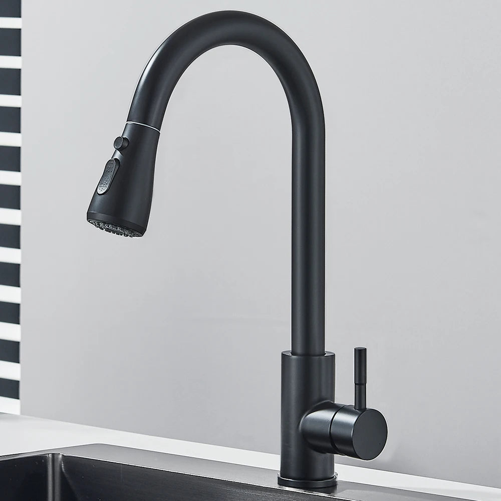 Pull-Out Kitchen Faucet with Sprayer & Dual Modes