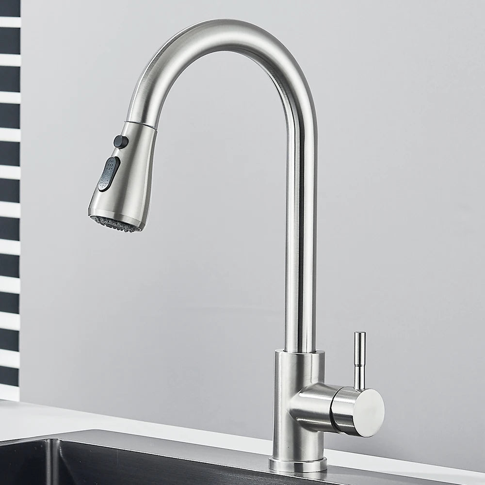 Pull-Out Kitchen Faucet with Sprayer & Dual Modes
