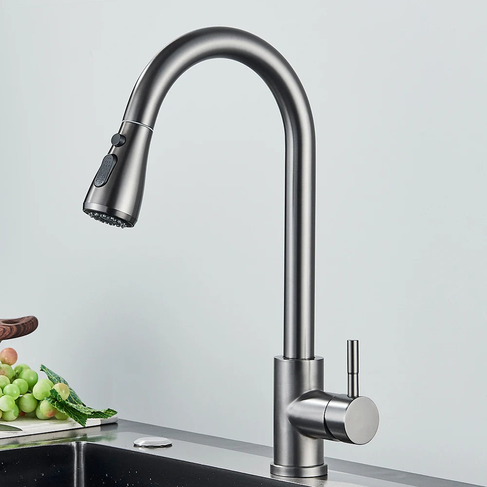 Pull-Out Kitchen Faucet with Sprayer & Dual Modes
