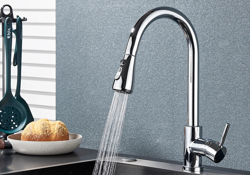 Pull-Out Kitchen Faucet with Sprayer & Dual Modes