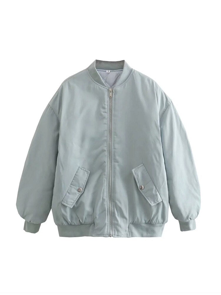 Trendy Oversized Tweed Bomber Jacket
