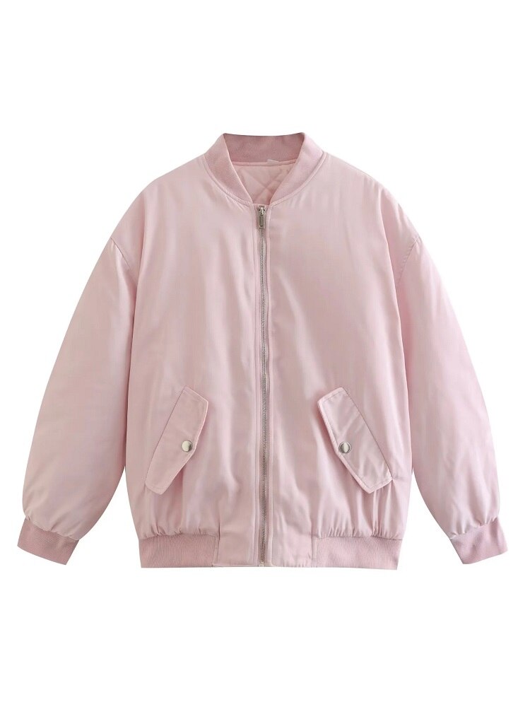 Trendy Oversized Tweed Bomber Jacket