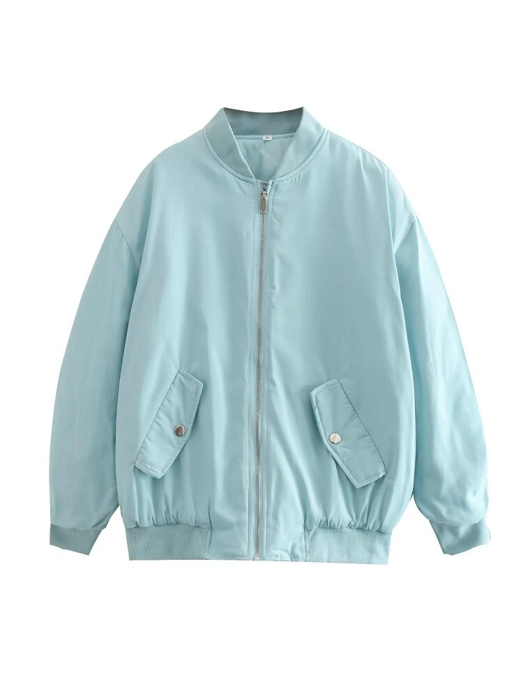 Trendy Oversized Tweed Bomber Jacket