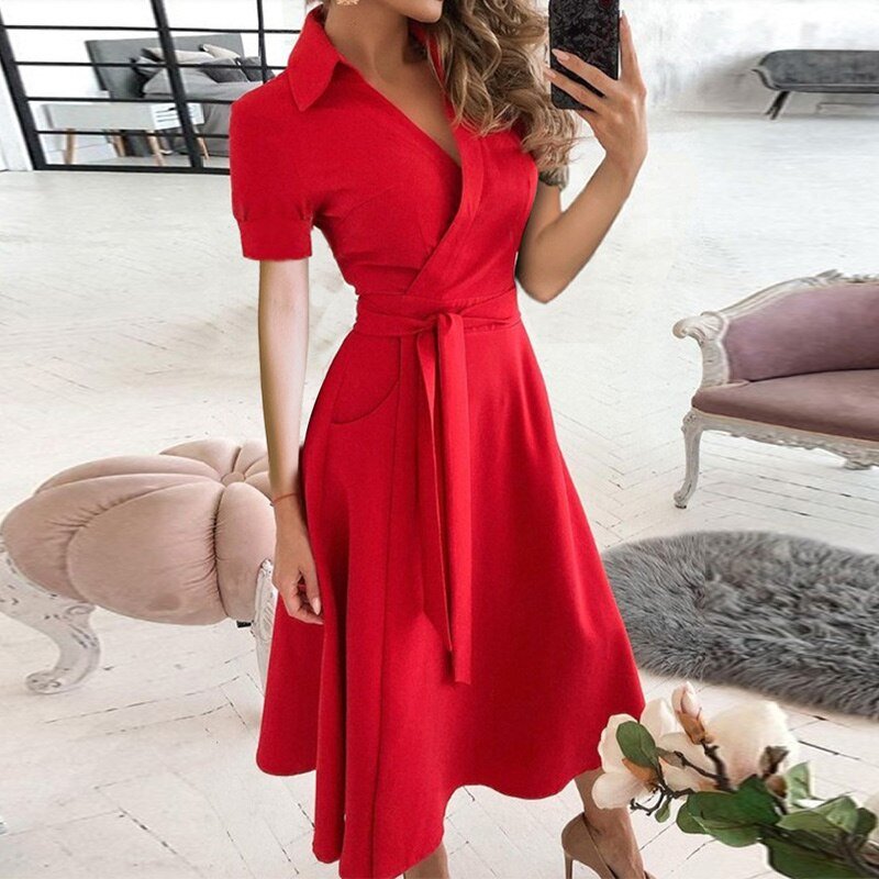Stylish A-Line Dress with Ties