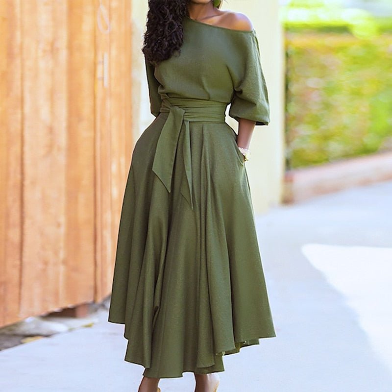 Stylish A-Line Dress with Ties