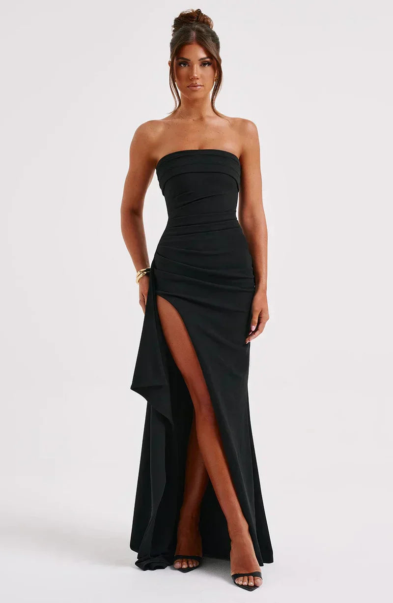 Chic Off-Shoulder Twisted Maxi Dress