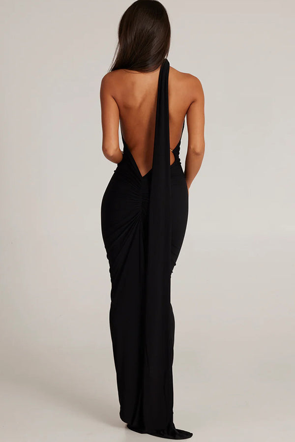 Elegant Sleeveless Backless Maxi Dress