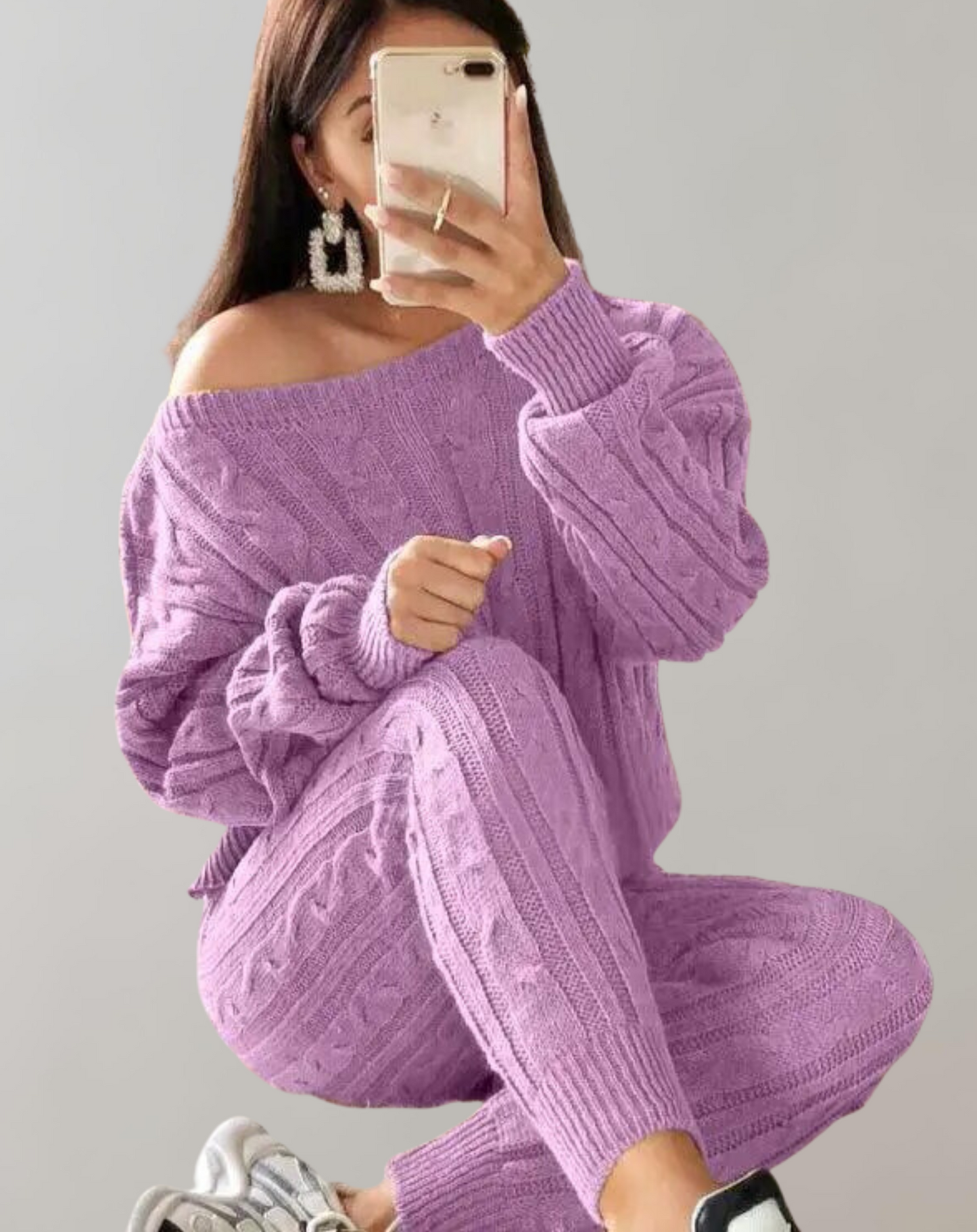 Chic Knitted Sweater and Pants Set
