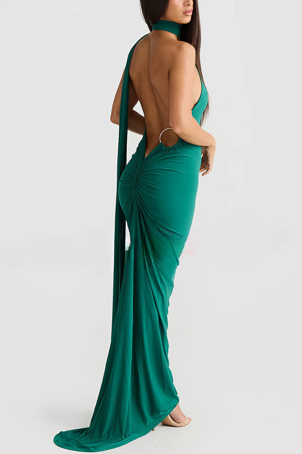 Elegant Sleeveless Backless Maxi Dress