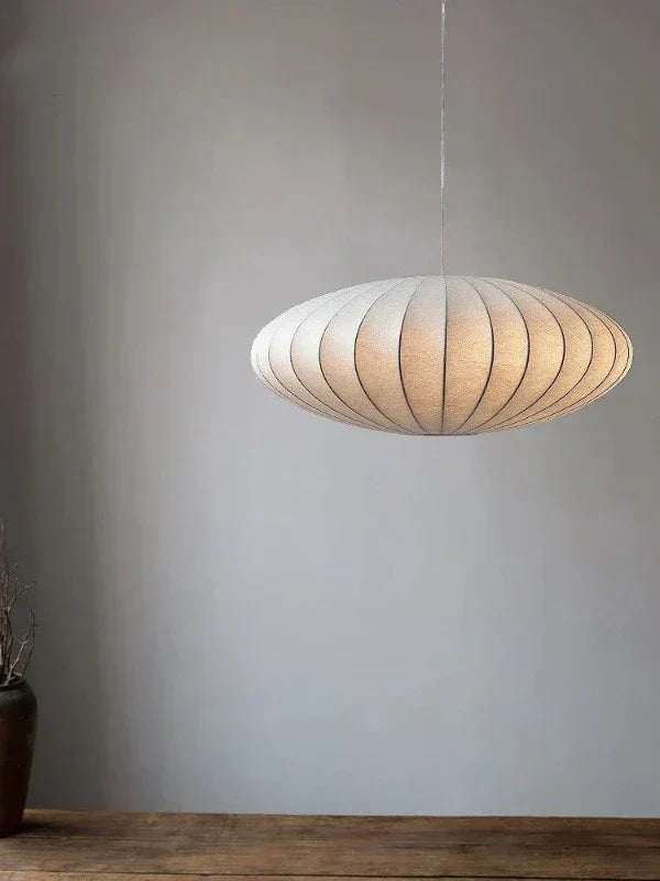 LUMINAIRE – Elegant Silk Hanging Lamp with Crystals