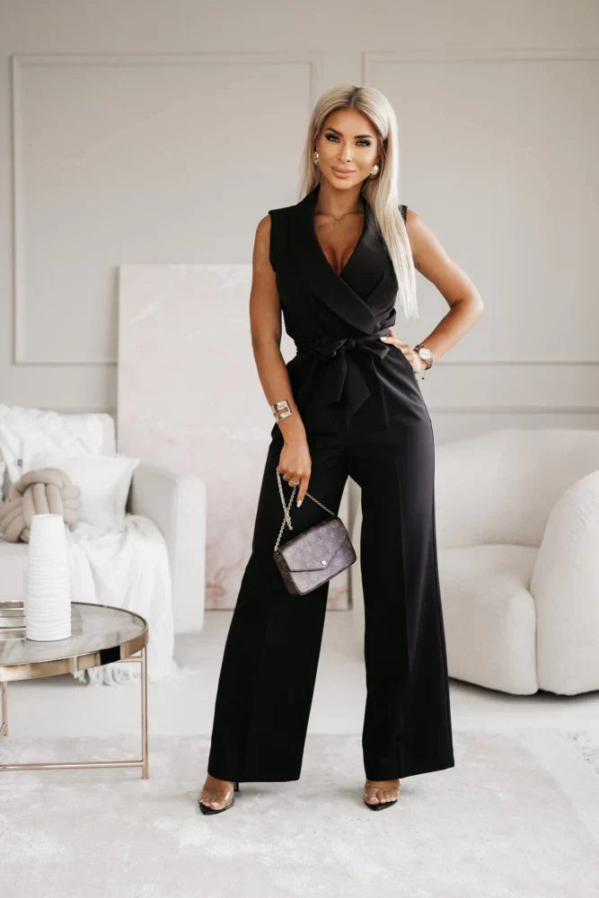 Chic Black and White Women's Jumpsuit