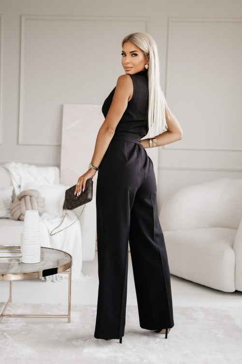 Chic Black and White Women's Jumpsuit
