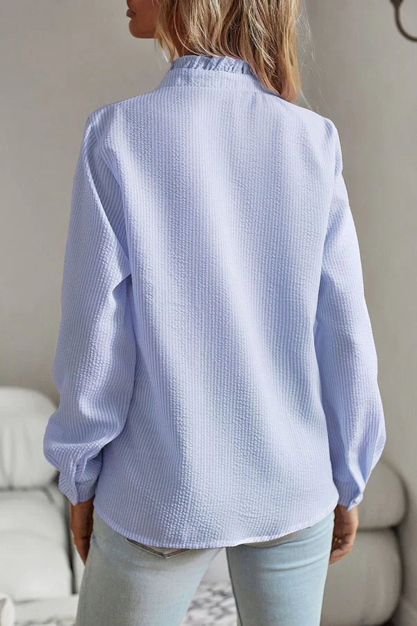 Chic Striped Ruffle Blouse for Women