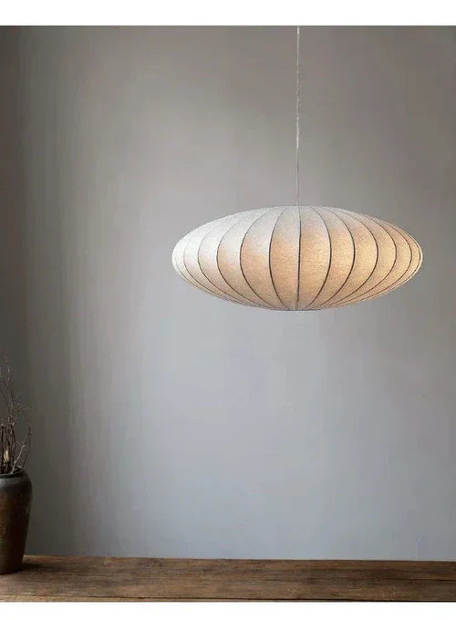 LUMINAIRE – Elegant Silk Hanging Lamp with Crystals
