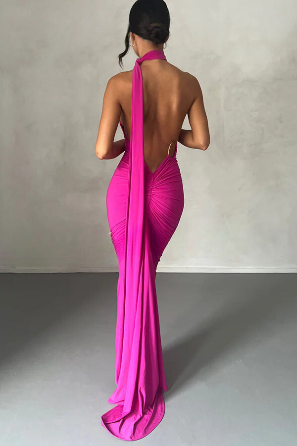 Elegant Sleeveless Backless Maxi Dress