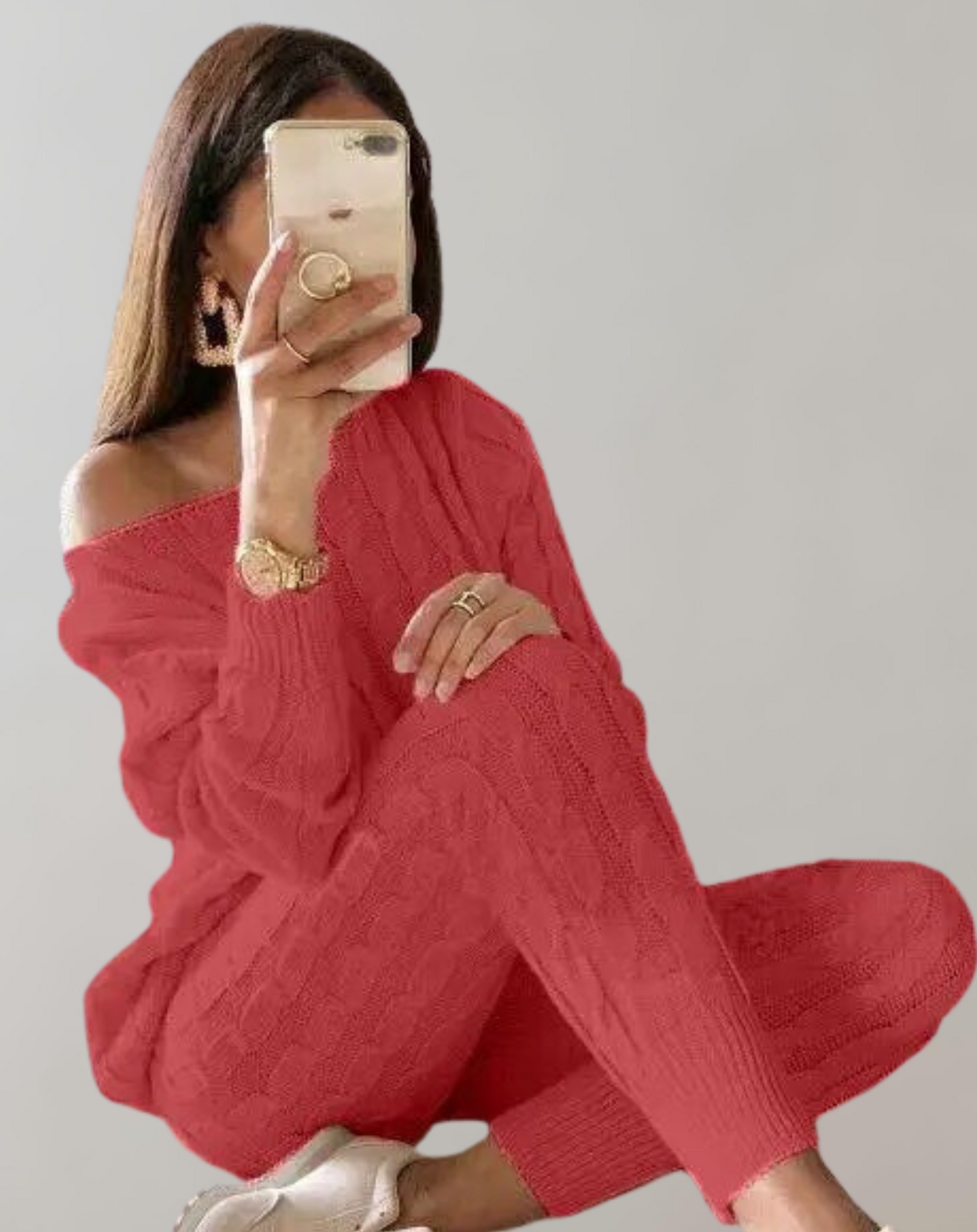 Chic Knitted Sweater and Pants Set
