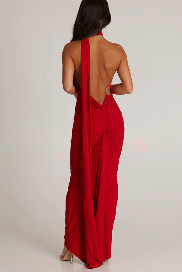 Elegant Sleeveless Backless Maxi Dress