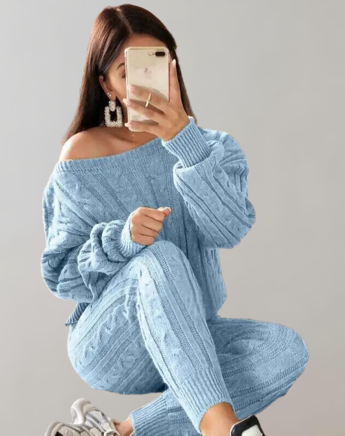 Chic Knitted Sweater and Pants Set