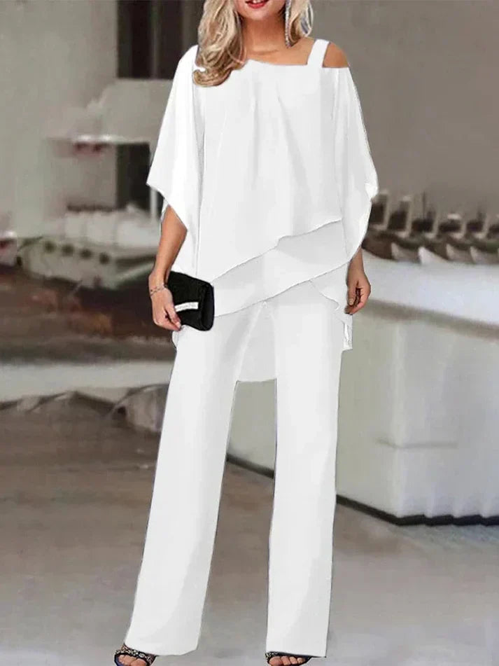 Elegant Off-Shoulder Women's Suit Set