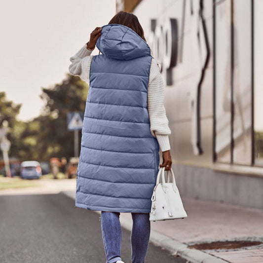 Stylish Hooded Long Bodywarmer Vest