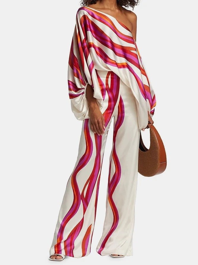 Elegant 3D Effect Wide Leg Pantsuit