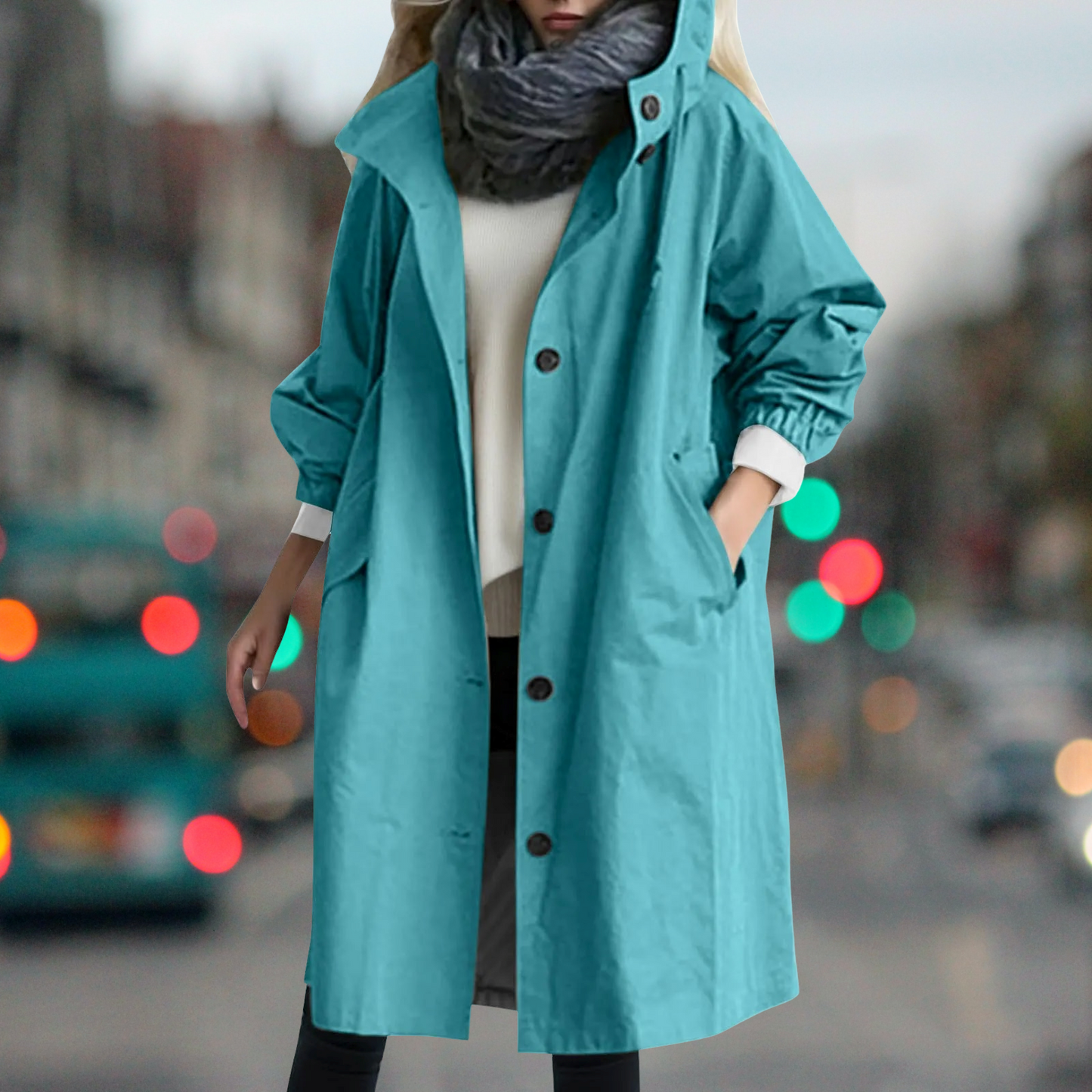 Elegant Waterproof Teddy-Lined Trench Coat